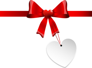 蝴蝶结红色白色爱心情人节