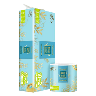 清风植萃纯品4层140g有芯卷纸12卷超市商品白底图免抠实物摄影png格式图片透明底