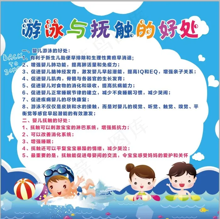婴儿游泳的好处psd模版下载