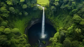 森林山谷瀑布风景摄影图