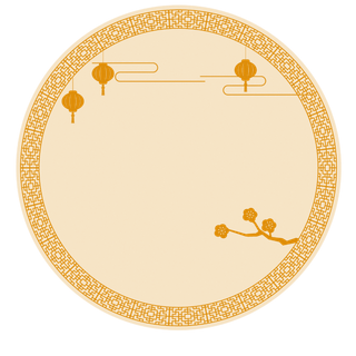 中国风中式传统祥云图案国潮古风边框云纹装饰元素PNG免抠素材图