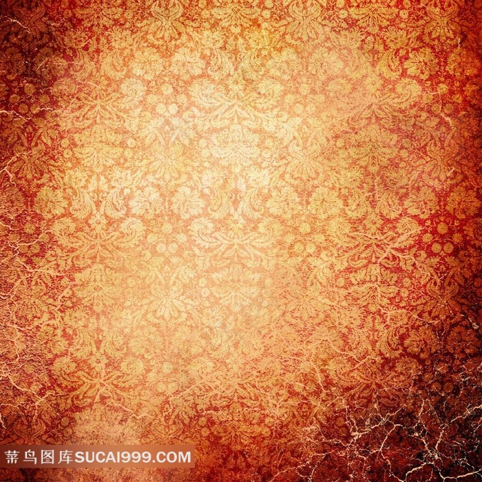 红金底纹花纹背景素材