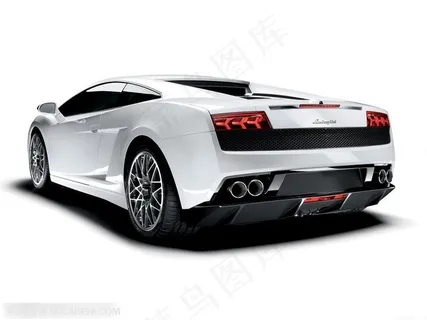 超级跑车-白色的兰博基尼尾部 超级跑车-白色的兰博基尼尾部