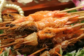 日式卵石串烤虾 (8)