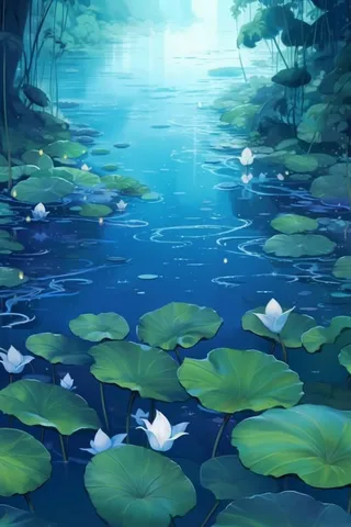 荷叶清新中国风背景