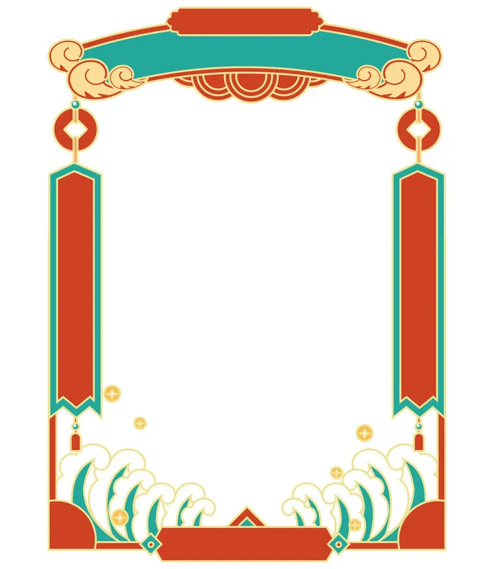 新年对联手绘插画免费元素