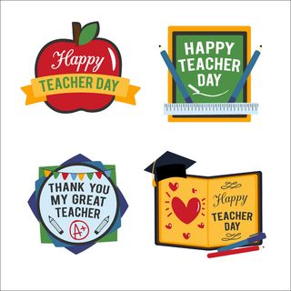 教师节快乐徽章