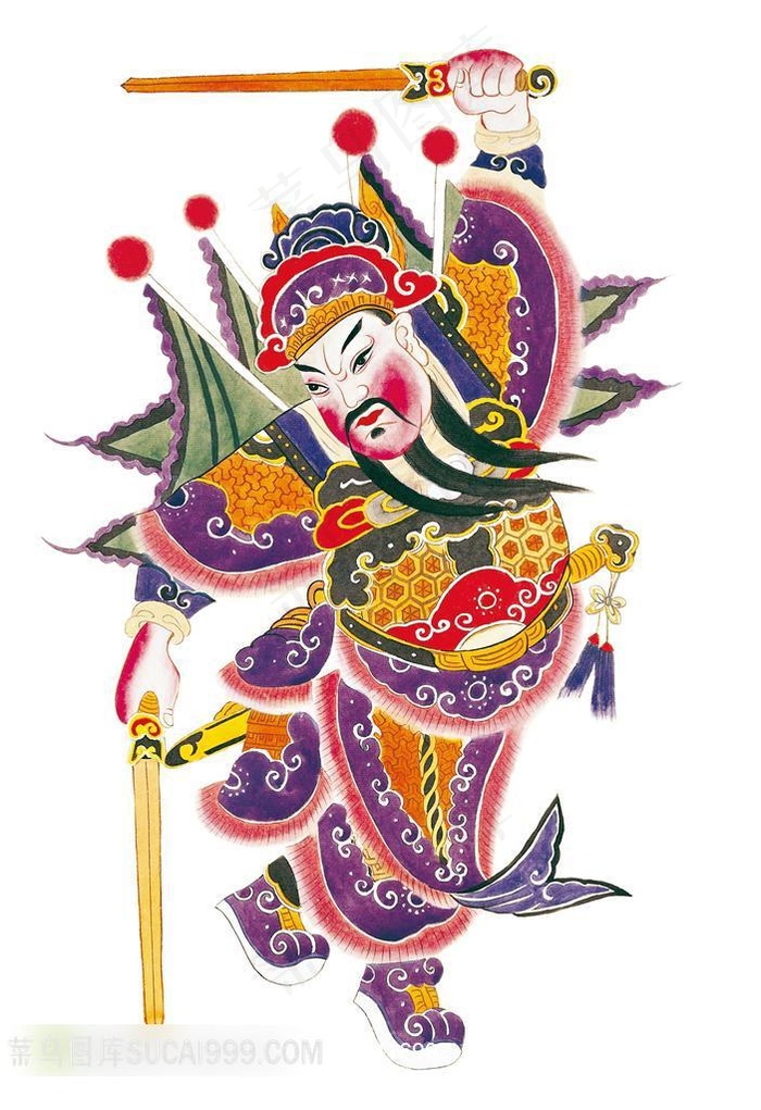 武将门神画图片素材