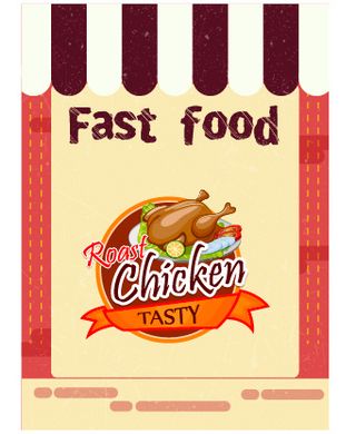 食物标签矢量素材汉堡店快餐标签矢量图AI格式