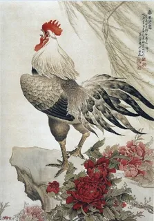 油画 鸡群 风景 背景墙 油画 鸡群 风景 背景墙