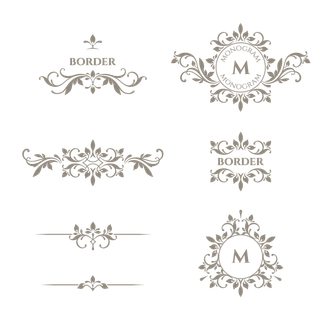 欧式花纹边框古典底纹花边欧美分割线装饰
