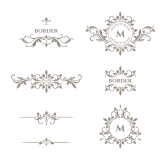 欧式花纹边框古典底纹花边欧美分割线装饰