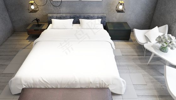 卧室床上用品被单床单枕头展示样机模板