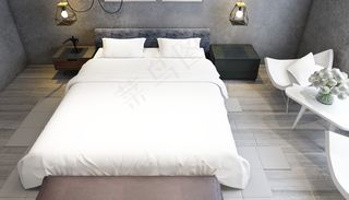 卧室床上用品被单床单枕头展示样机模板