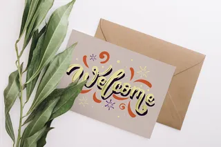 卡片绿叶概念装扮PSD素材