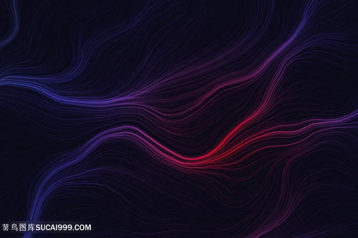 渐变蓝红闪电曲线背景