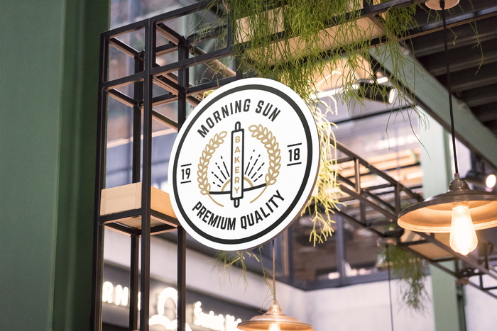 店面视觉样机店面门头logoShop Sign Mockup