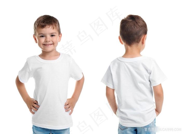 小男孩正面和背影图片