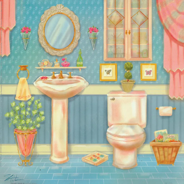 马桶卫生间插画