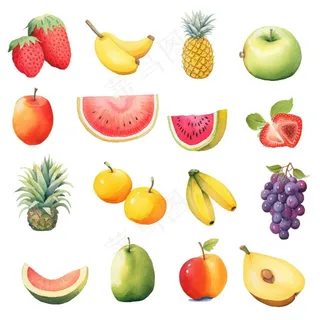 水果种类素材卡通插画免抠