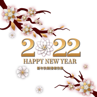 2022新年艺术创意字体虎年3D立体标题数字文字png免抠字素材