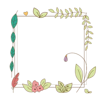 叶子边框卡通