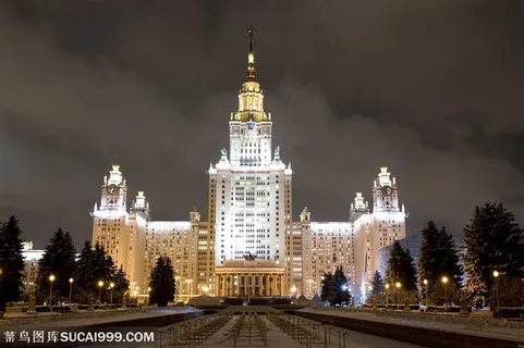 欧洲古典城堡夜景图