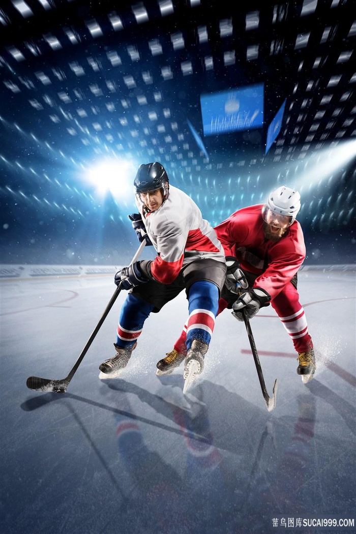 打曲棍球的运动员高清