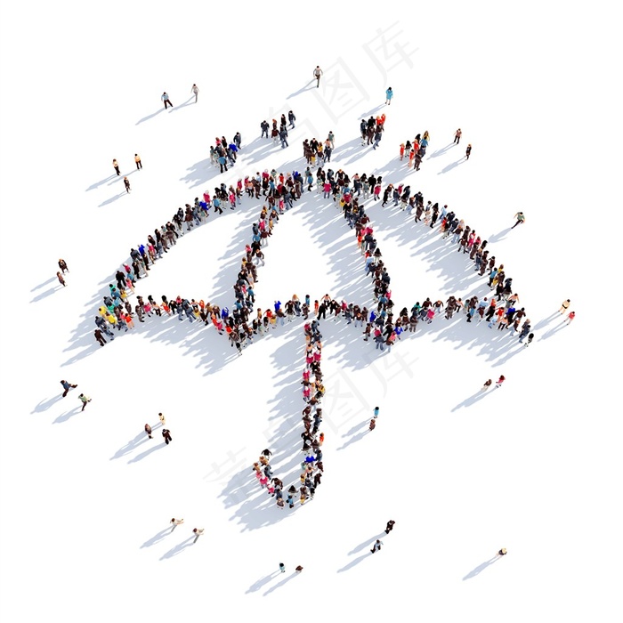 雨伞人物组合图案摄影高清图片