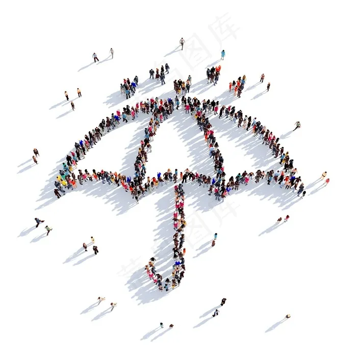 雨伞人物组合图案摄影高清图片