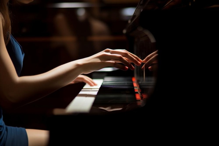 钢琴演奏场景摄影背景