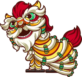 国潮醒狮中国风AI矢量卫衣T恤烫画印花手机壳图案PNG高清免抠素材