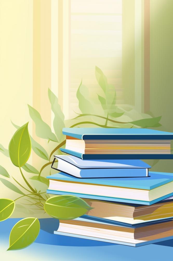 黄绿色清新渐变书籍背景