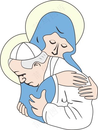 修女安慰卡通图片