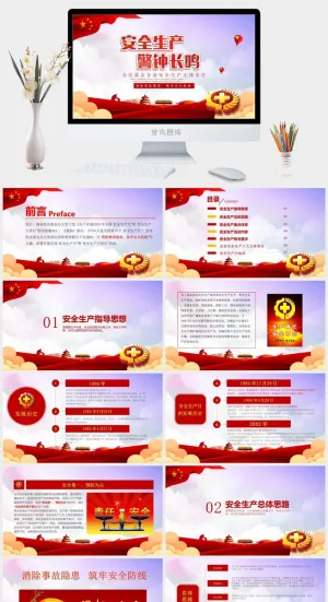 安全生产PPT模板预览图