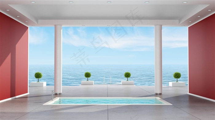 海边的室内浴池