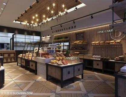 宽敞简约的面包店