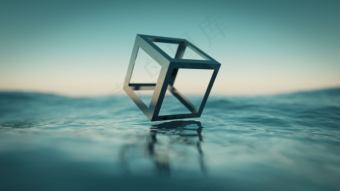 海, 立方体, 抽象, 设计海 立方体 抽象 设计