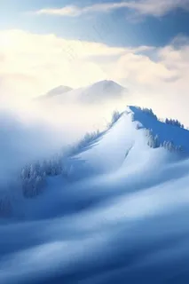 雪景树林阳光背景 雪景树林阳光背景