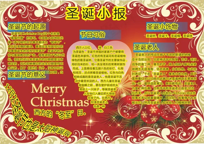 圣诞手抄报图片