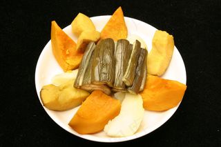 家常菜|美食|菜谱|菜单|0670南瓜土豆茄子蒸