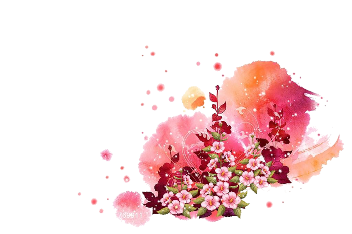花朵水彩卡通