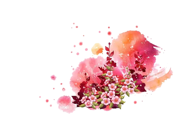 花朵水彩卡通