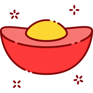 彩色元宝装饰元素