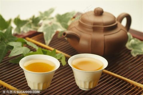 茶艺文化-竹盘中的茶具