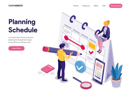 扁平化人物场景办公互联网等距ai矢量设计网页海报UI素材插画