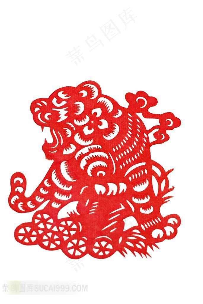剪纸虎设计素材