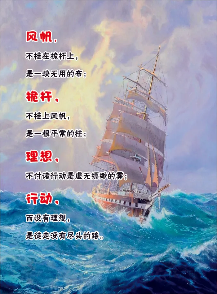 起航励志海洋帆船展板cdr矢量模版下载