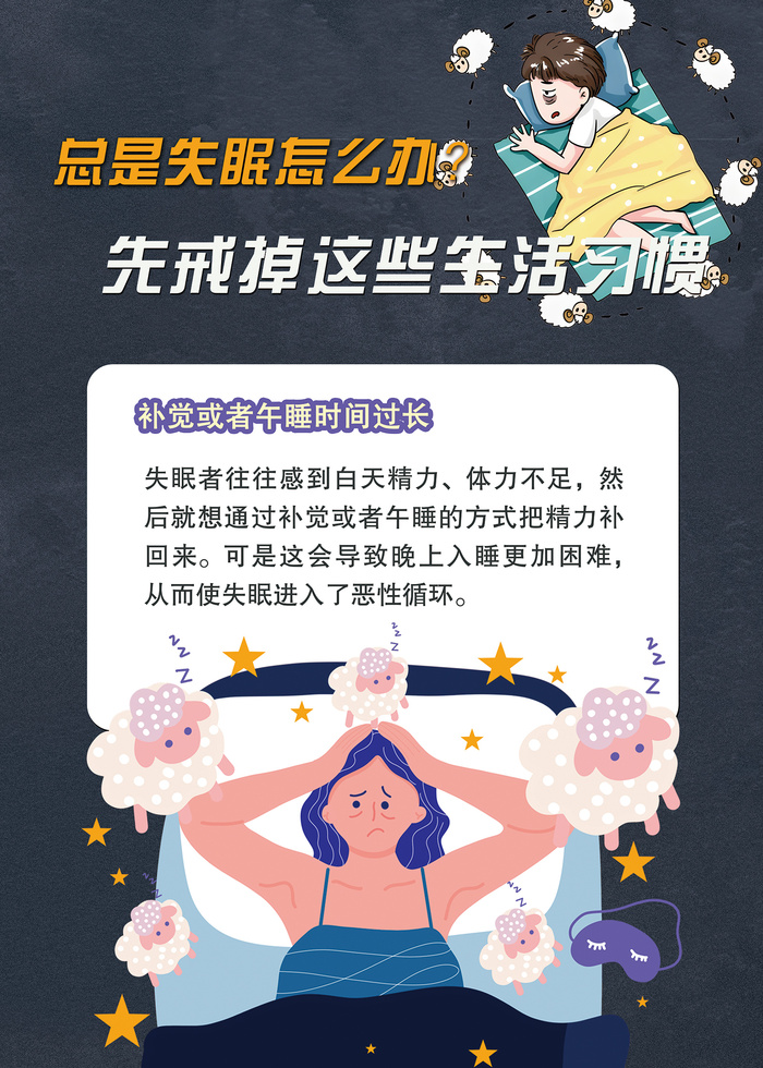 造成失眠的不好习惯医疗海报 5psd模版下载