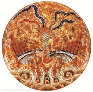 凤凰涅槃古代龙凤刺绣中国风图片